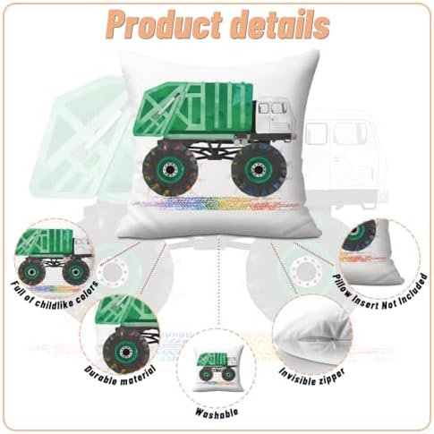 Monster Trucks Pillow Covers Set of 4 18x18