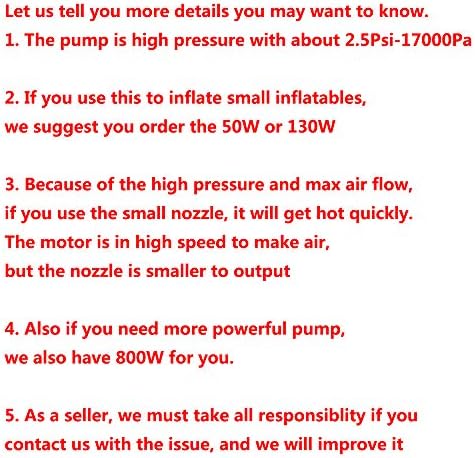 BOMPOW Electric Air Pump for Inflatables 600W Black 4 Nozzles