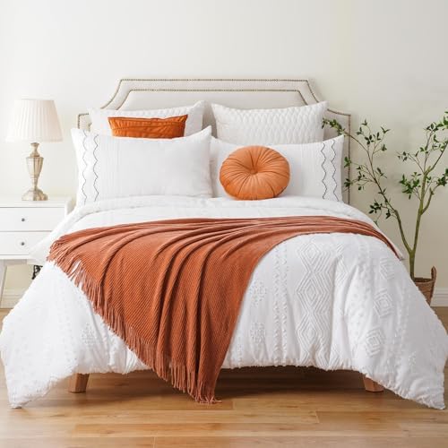BATTILO HOME Rust Orange Throw Blanket 60x80