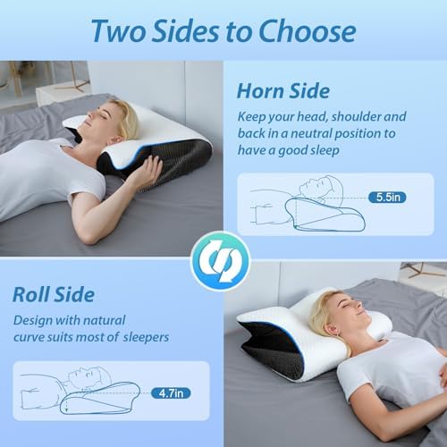 HOMCA 2 in 1 Memory Foam Cervical Pillow