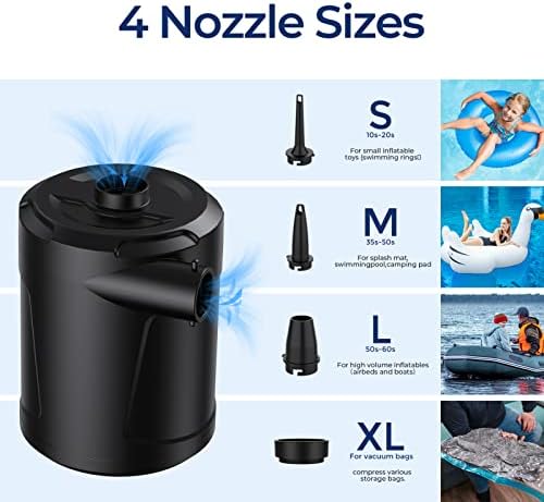 5200mAh Electric Air Pump with LED Display and 4 Nozzles