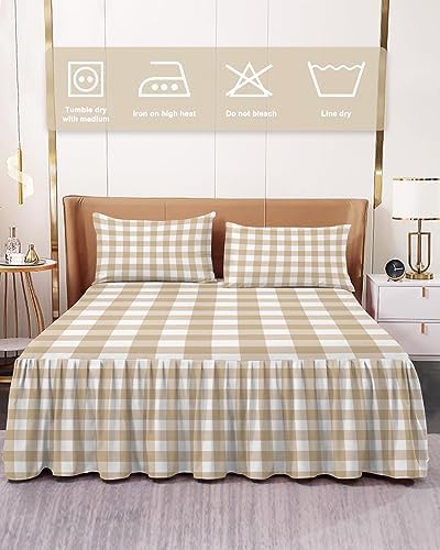 TH XHome 2 Piece Full Bed Skirt Set with Pillowcases