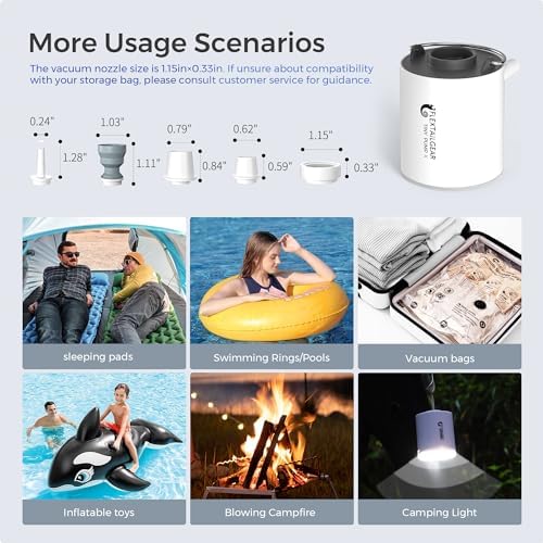FLEXTAILGEAR Tiny Pump X Portable Air Pump with Camping Light