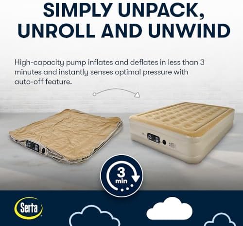 Serta Raised Air Mattress with Never Flat Pump