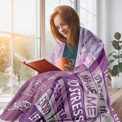 Retirement Blanket 60x50 Flannel Throw for Women