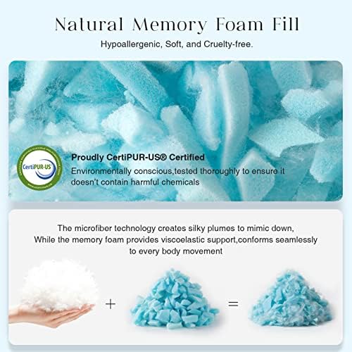 Phantoscope Cooling Memory Foam Pillows - 2 Pack Queen Size