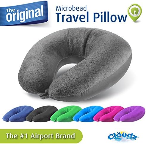 Cloudz Dual Comfort Microbead Travel Neck Pillow - Grey