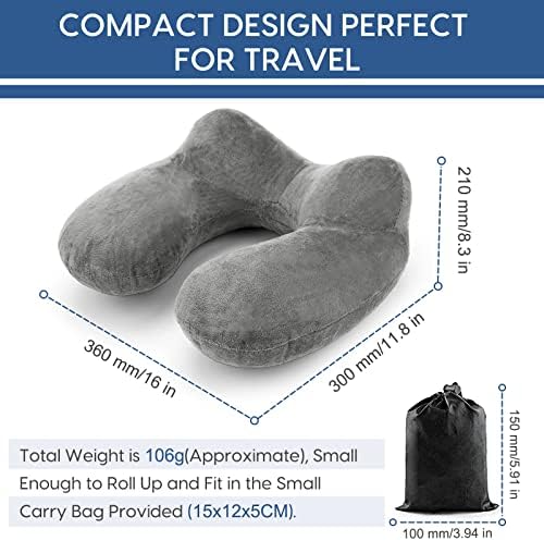 HITSZS Inflatable Travel Pillow with Velvet Cover 1