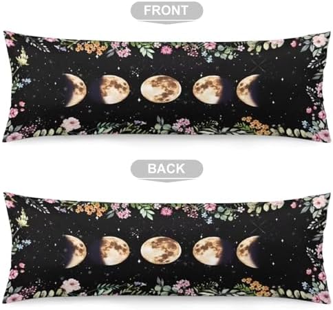 TOKILIAR Moon Phases Body Pillow Cover 20x54 Inches