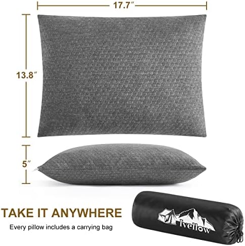 Ivellow Memory Foam Travel Pillow for Camping Hiking