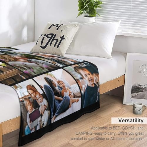 Custom Blanket with Picture - Cozy Personalized Throw for Home Gifts