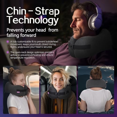 Travel Pillow with Vacuum Memory Foam and Adjustable Buckle