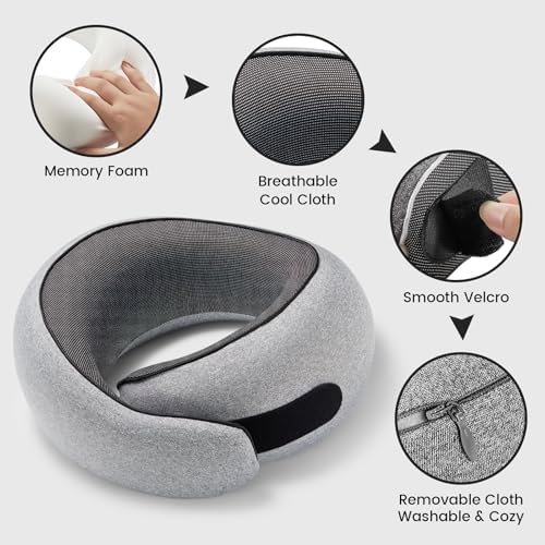 4litamz Travel Neck Pillow with Memory Foam