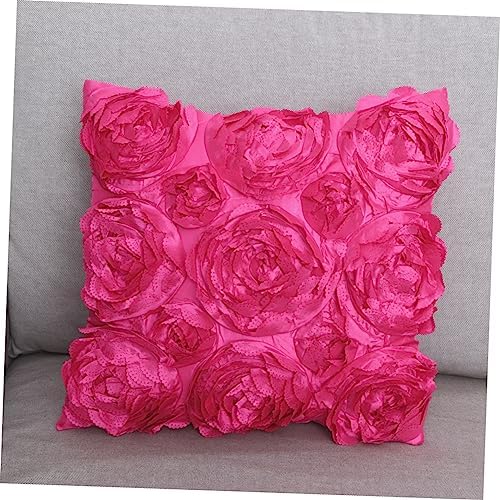 WHAMVOX Rose Embroidered Throw Pillow Cover