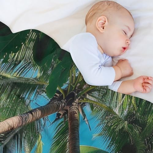 Ocean Island Flannel Throw Blanket for Couch Sofa Bed