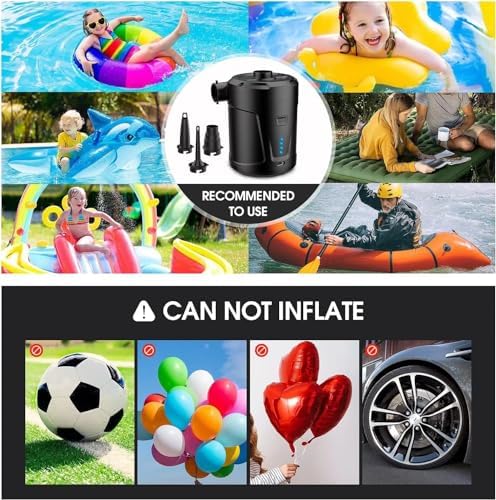DrNanhai Electric Air Pump for Inflatables 5200mAh Rechargeable