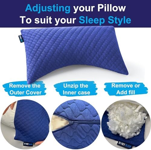 Sidney Sleep Mini Travel Neck Pillow - Blue 14x19 Inches