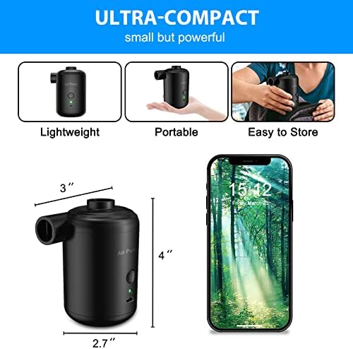 ZUOBIEZI Portable Air Pump USB Rechargeable 3600mAh