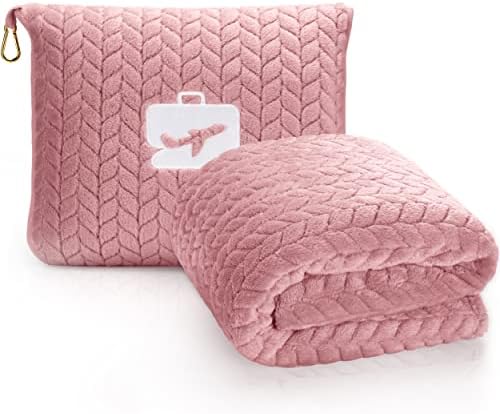 EverSnug Premium Travel Blanket Pillow - Light Pink