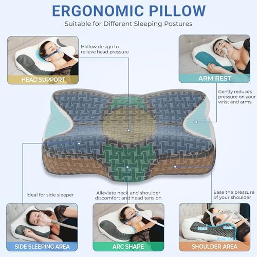 Elviros Cervical Neck CPAP Pillow for Sleep Apnea