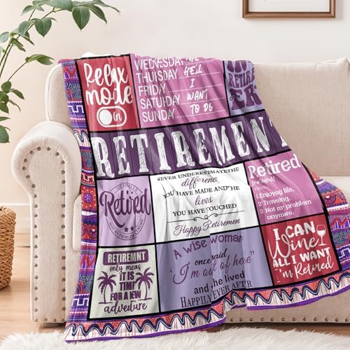 Retirement Blanket for Women - Cozy Throw Gift