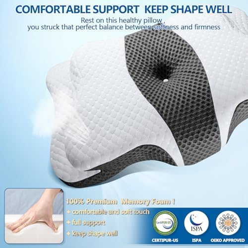 Memory Foam Cervical Pillow for Neck and Shoulder Pain Relief