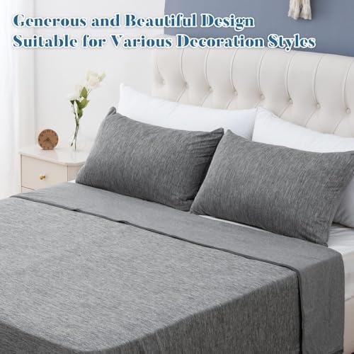 CHOSHOME Cooling Pillow Cases 2 Pack Standard Size Grey
