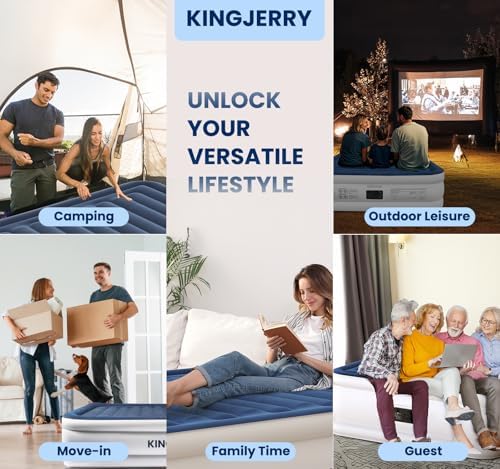 KINGJERRY Queen Air Mattress with Built-in Pump