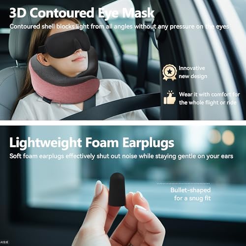 Proglobe Pink Airplane Travel Pillow Set