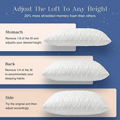 Phantoscope Cooling Memory Foam Pillows - 2 Pack Queen Size