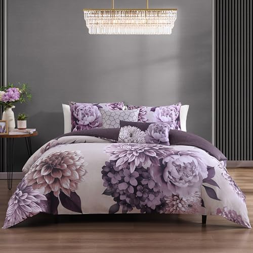 Bebejan Plum Petal Comforter Set 200 Thread Count 100 Cotton Sateen