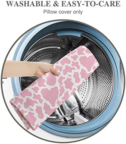 VEHOHIYA Cow Print Body Pillow Cover 20x54 Pink White