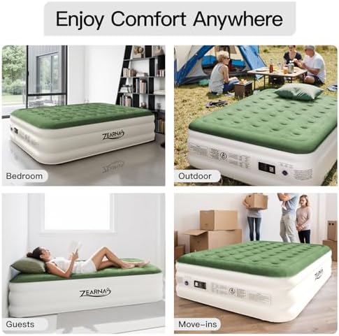 Zearna 2025 Upgraded Queen Air Mattress with Built-in Pump