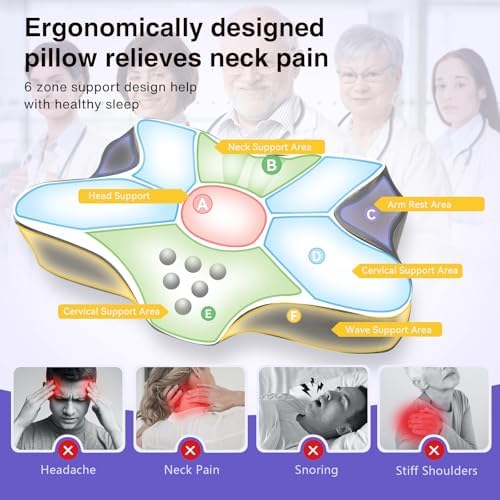 MIMCAT Cooling Neck Pillow with Memory Foam and Removable Satin Case