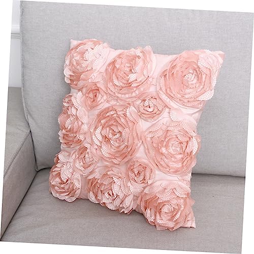 MERRYHAPY Flower Square Pillowcase Rose Embroidery Throw Cover