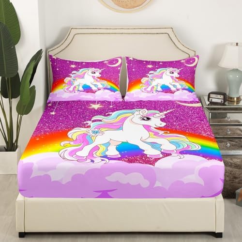 Castle Fairy Girls Unicorn Fitted Sheet Set 1