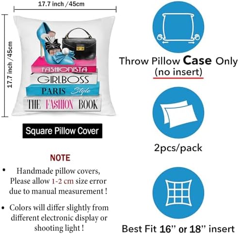 FCOZM Blue Teal Pink Velvet Throw Pillow Covers Set of 2