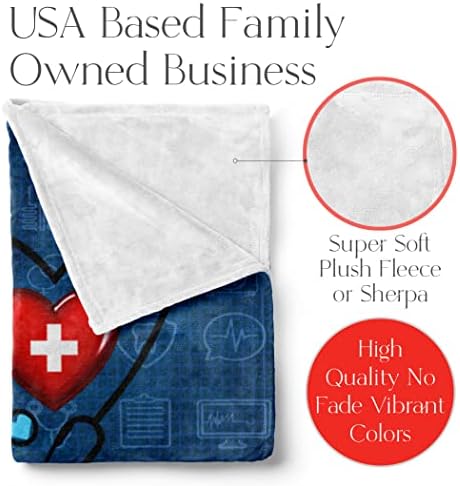Customized Nurse Blanket - Soft Fleece Personalized Throw 30x40
