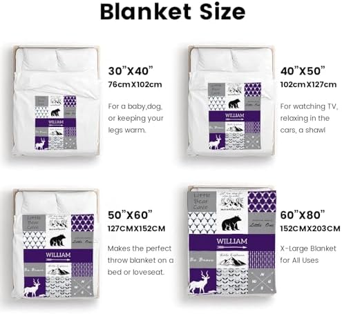 ZAACUSTOM Flannel Throw Blanket with Name Personalized for Baby Adults