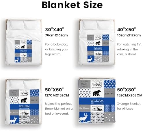 ZAACUSTOM Flannel Throw Blanket with Name for Baby Boys Girls Adults