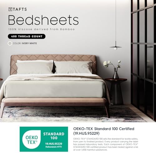 Tafts Bamboo Viscose Full Sheets Set Ivory White