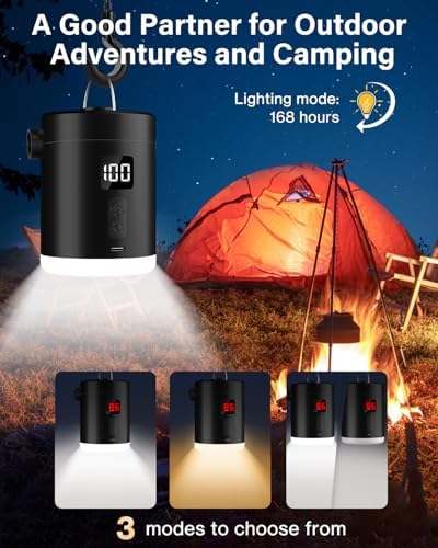 Lytool Rechargeable Air Pump with LED Light 4000mAh Portable for Inflatables