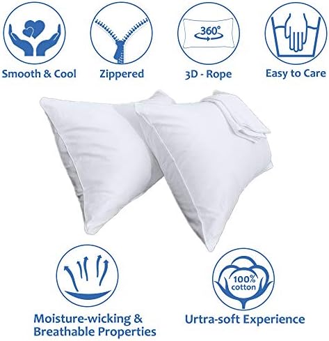 Precoco Pillow Cases Set of 2 600 Thread 100 Cotton