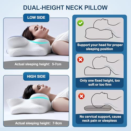 WiMas Cervical Neck Pillow for Pain Relief Cooling Support