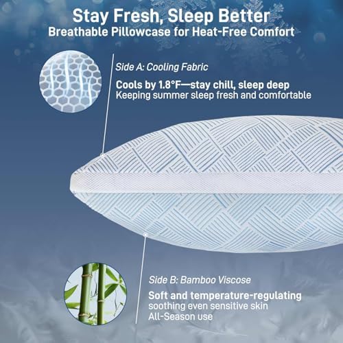Cotelovo Shredded Memory Foam Cooling Bamboo Viscose Queen Pillow Set of 2