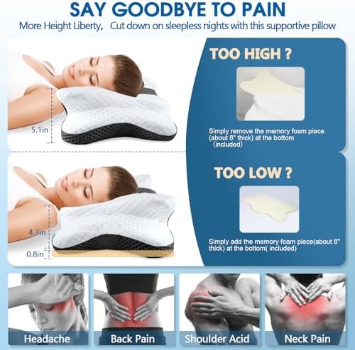 Memory Foam Cervical Pillow for Neck and Shoulder Pain Relief
