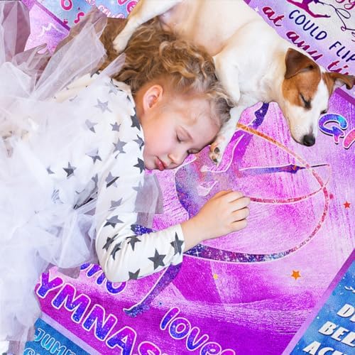 Gymnastics Flannel Throw Blanket for Girls 1