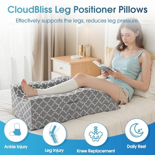 CloudBliss Adjustable Leg Elevation Pillow with Cooling Memory Foam