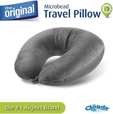 Cloudz Dual Comfort Microbead Travel Neck Pillow - Grey