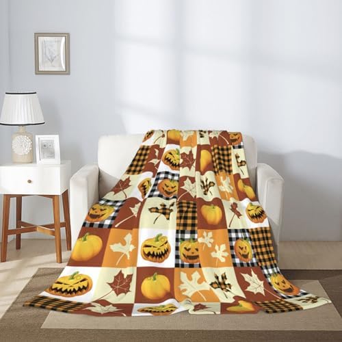 Tomalillin Pumpkin Throw Blanket Fall Orange Plush Fuzzy 30x40 Inches